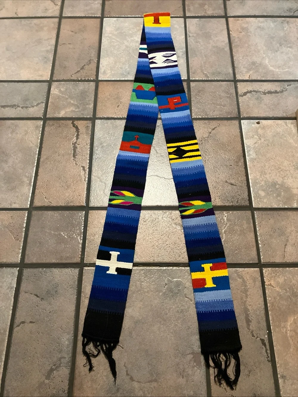 Handwoven Guatemalan Clergy Stole Cotton Liturgical Vestment Pastoral Sash